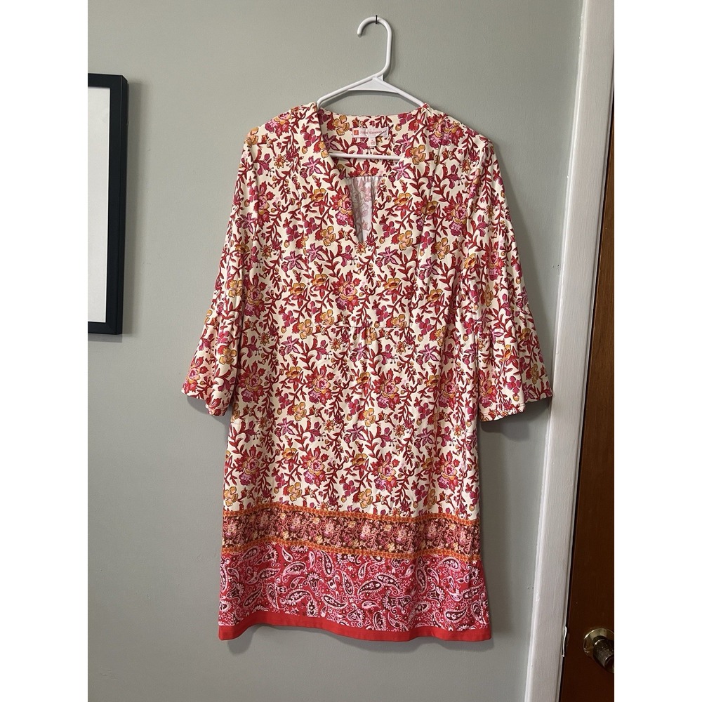 Jude Connally Kerry Swing Dress V-Neck Flutter Sleeves Women's Medium